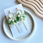 NEW💚一点モノ💐ボリュームパールフラワーピアス