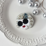 サングラスのパリジェンヌ  ビーズ刺繍ブローチ