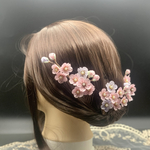 ≪訳あり≫つまみ細工　髪飾り　正絹　桜　花かんざし　ピンク×ラベンダー｜成人式髪飾り　振袖　卒業式　袴　結婚式　色打掛　和装