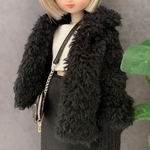 ふわっふわファージャケット　ブラック　22cmドール ドール服　ピュアニーモ