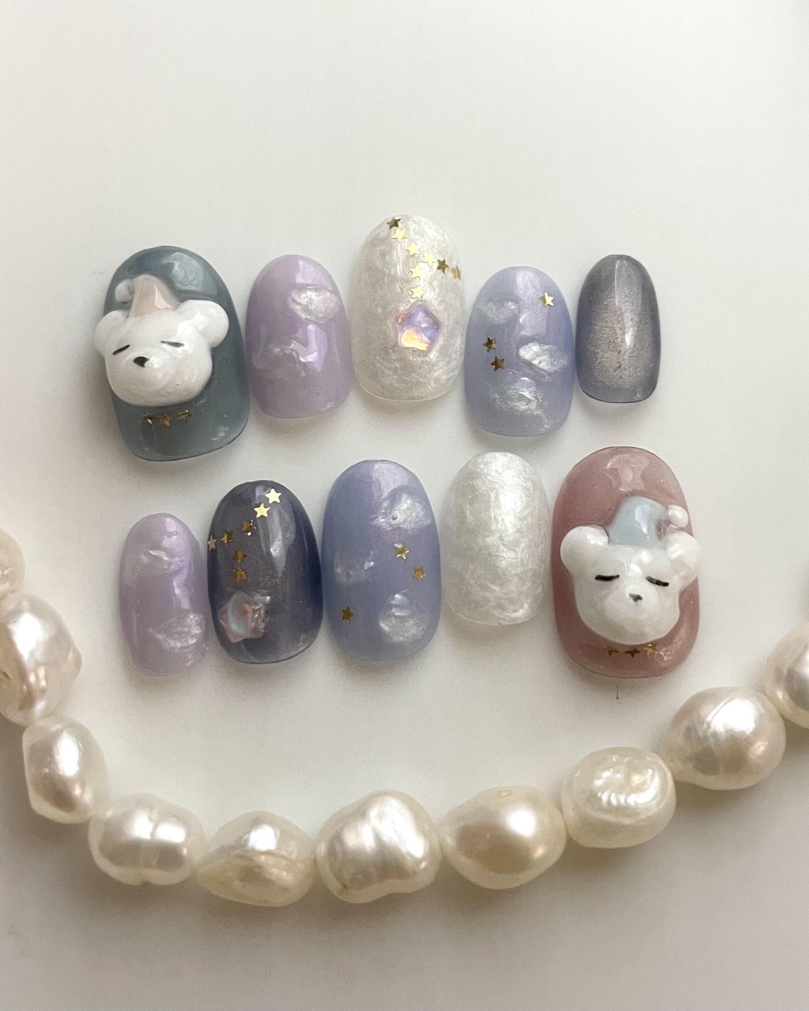 サイズオーダー♡ ダイヤモンドカット風ネイルチップ グリーン size 