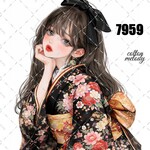 original sticker « no.7959 »     //     人物ステッカー オリジナルステッカー オリジナル人物ステッカー ステッカー cotton melody
