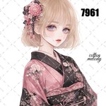 original sticker « no.7961 »     //     人物ステッカー オリジナルステッカー オリジナル人物ステッカー ステッカー cotton melody