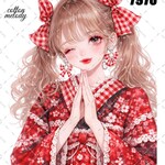 original sticker « no.7970 »     //     人物ステッカー オリジナルステッカー オリジナル人物ステッカー ステッカー cotton melody