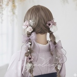 アネモネの髪飾り　ヘッドドレス  パープル ／ウェディング 結婚式 前撮り撮影 お誕生日フォト 七五三  成人式 卒業式
