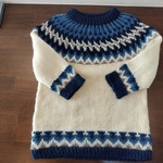 bu-sa-u様専用　キッズロピセーター120㌢　～藍染、模様編みあり～