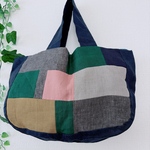 SALE！リネンパッチワークトートバッグ