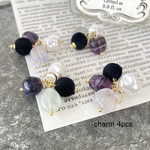 【再入荷】4コ★フローライト ミックスチャーム・ブラック