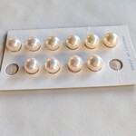 あこや真珠　9.0-9.5mm　片穴　ラウンド系　クリーム～ホワイトピンク系　1ピース