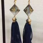 ネイビータッセルピアス☆ネイティヴ