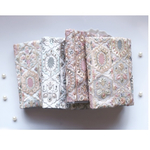 インド刺繍生地の特別な『文庫本専用』ブックカバー｜　くすみラベンダーシュガー〈淡〉