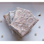 インド刺繍生地の特別な『文庫本専用』ブックカバー｜　くすみラベンダーシュガー〈深〉