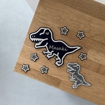 【セミオーダー】24色ネーム入り刺繍ワッペン*恐竜ティラノサウルス*