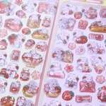 【セット売り】いちごのうさぎ　ぷっくりシールセット
