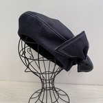 TOPI  デニムのリボンベレー帽（ダークネイビー）