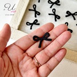 1408【刺繍ワッペン・リボンモチーフ/10ヶ】ブラック