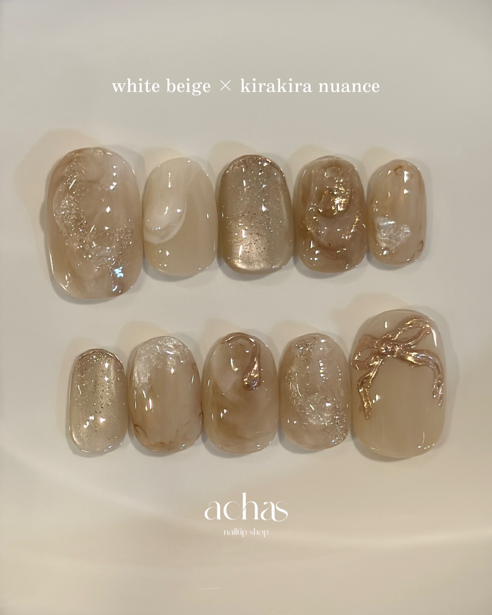 淡色ニュアンスネイル NO.242 - achas / ネイルチップ販売 | minne