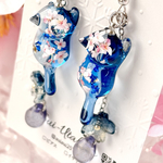 桜🌸猫🐈‍⬛　グラデーション夜桜にゃんこピアス　イヤリングヾ(๑╹◡╹)ﾉ" ☆☆アレルギー対応致します☆☆