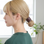 【ダークブラウン】ワイヤーポニー  紐アレンジ  ヘアワイヤー ヘアアクセサリー 