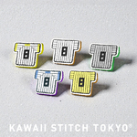 ユニフォーム(しま)【ブローチ】バッチ バッジ ピン 応援 サッカー 野球 刺繍 かわいい クロスステッチ ポップ オーダーメイド