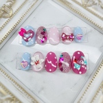 ドット柄 ピンクネイル ミニーネイル ネイルチップ セミオーダーネイル パルパルーザ