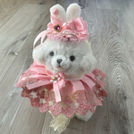 うさ耳ヘッドドレス(ピンク）🐰犬用 髪飾り