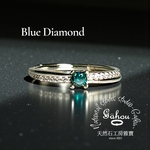 【ブルーダイヤモンド】金青色のsilver925リング/オーストラリア産ブルーダイヤモンドAAA/3×3mmラウンドファセットカット/4月誕生石/無料ラッピング/ギフト
