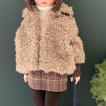ふわっふわファージャケット　ブラウン　22cmドール ドール服　ピュアニーモ
