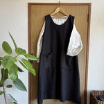 SALE*ウール混起毛ニット丸首ジャンバースカート
