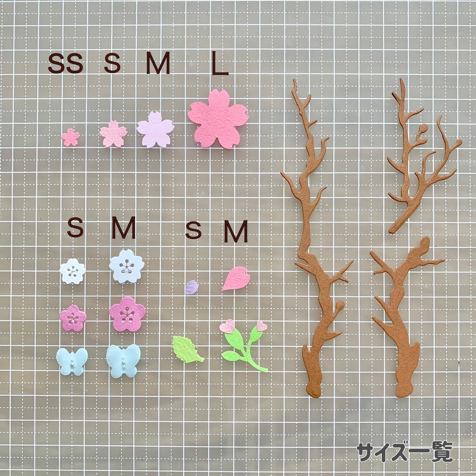 130枚】クラフトパンチ 桜 シンプル ピンク さくら 花 フレークシール