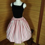 ✴︎ギャザースカート✴︎ボーダー苺ミルク(結びベルト付き)✴︎