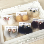 ビジュー×ファーイヤリング/ピアス