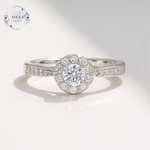 モアサナイト　ラウンドヘイロー　リング　4mm（0.3ct）