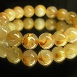 ルチル入門！現品一点物♪金針水晶ゴールドルチル１０．５ミリ数珠ブレス！Ｒ１６１ 