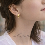  〝人気〟silver925 ベーシック ドロップ フープピアス 