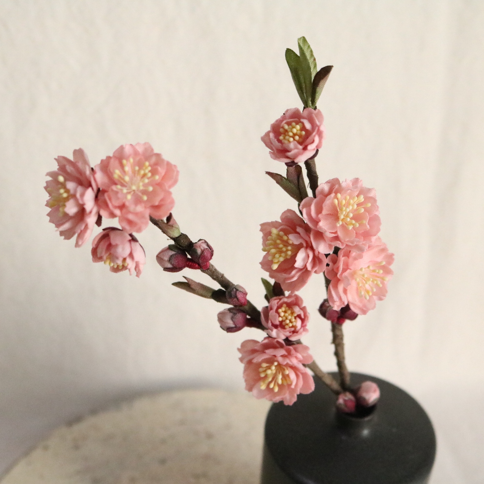 布花 飾る布花 八重咲き 桃 1845 - ao. 手作りのアンティーク花