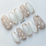 Pearl Veil ∥フラワー ∥フラッシュ∥ラメ ∥シンプル ∥お呼ばれ ∥結婚式 ∥入学式 ∥卒業式 ∥大人上品 ∥ネイルチップ