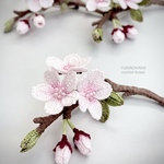 ブローチ〜小さな枝桜(薄桃)〜
