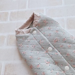 犬服S ミントフラワーキルト バックオープン(背中開き)✨送料無料✨
