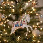 陶器のオーナメント 白馬 クリスマス 海外インテリア セラミック アメリカン雑貨