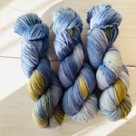 手染め毛糸◯やわらかグミ工房◯ブルーベリージンジャーミント(merino80)ソックヤーン