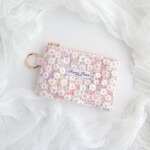 (1/17 21:00 販売開始)くしゅくしゅレースの花咲くミニポーチ｜リップポーチ・カードケース・小物入れ｜レース×花柄の大人可愛いカラビナ付きポーチ