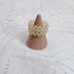 【ami ring 🧶】　くすみイエロー　ビーズリング　