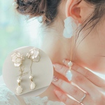 【fuwari 〜ﾌﾜﾘ ﾍﾟﾀﾙﾁｪｰﾝ〜】 揺れる花びらピアス・イヤリング／ウェディング・ブライダル・結婚式