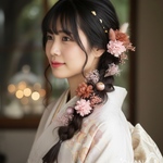 七五三　成人式　卒業式　結婚式　髪飾り　和装　袴　振袖　紫陽花　かすみ草　和玉　6本組　OHANA