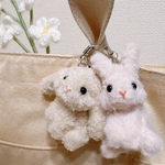 【数量限定】さくらピンクなたち耳うさぎのもふもふぬいぐるみ・キーホルダー・モールドール🌸