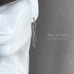 Key of Life★Allサージカルステンレス★チェーンピアス/イヤリング（金属アレルギー対応）コマ大 シンプル