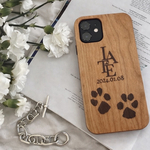 うちの子スマホケース　うちの子グッズ　お名前　名入れ　肉球　iPhoneケース　犬　猫　シンプル　木製　ギフト　ペット　プレゼント　母の日　