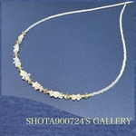 虹のかけら　エチオピアンオパールさざれのネックレス　天然石　#minne_new  Swarovski  #エチオピアンオパール