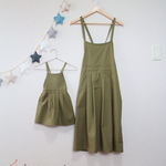 《120、130size オーダー可》 エプロンワンピース ⋆︎*KHAKI⋆︎* 